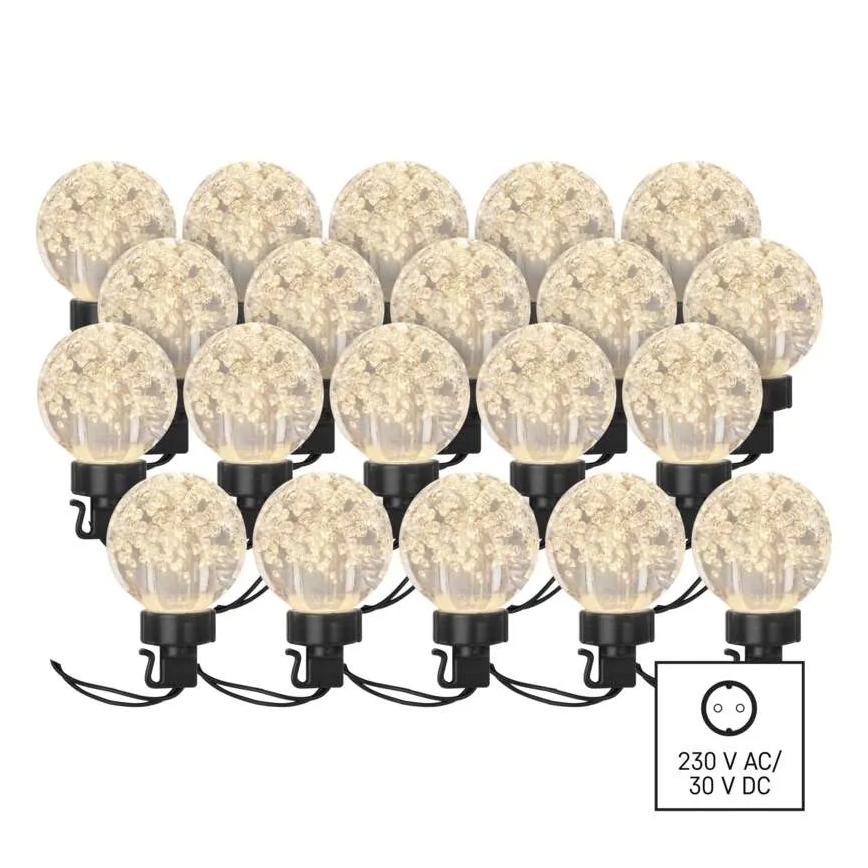 Corrente decorativa exterior LED 20xLED/12,6m IP44 branco quente