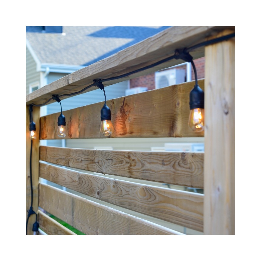 Corrente decorativa exterior LED BAJA ST64 10xE27/1W/230V 10,9m IP44 branco quente