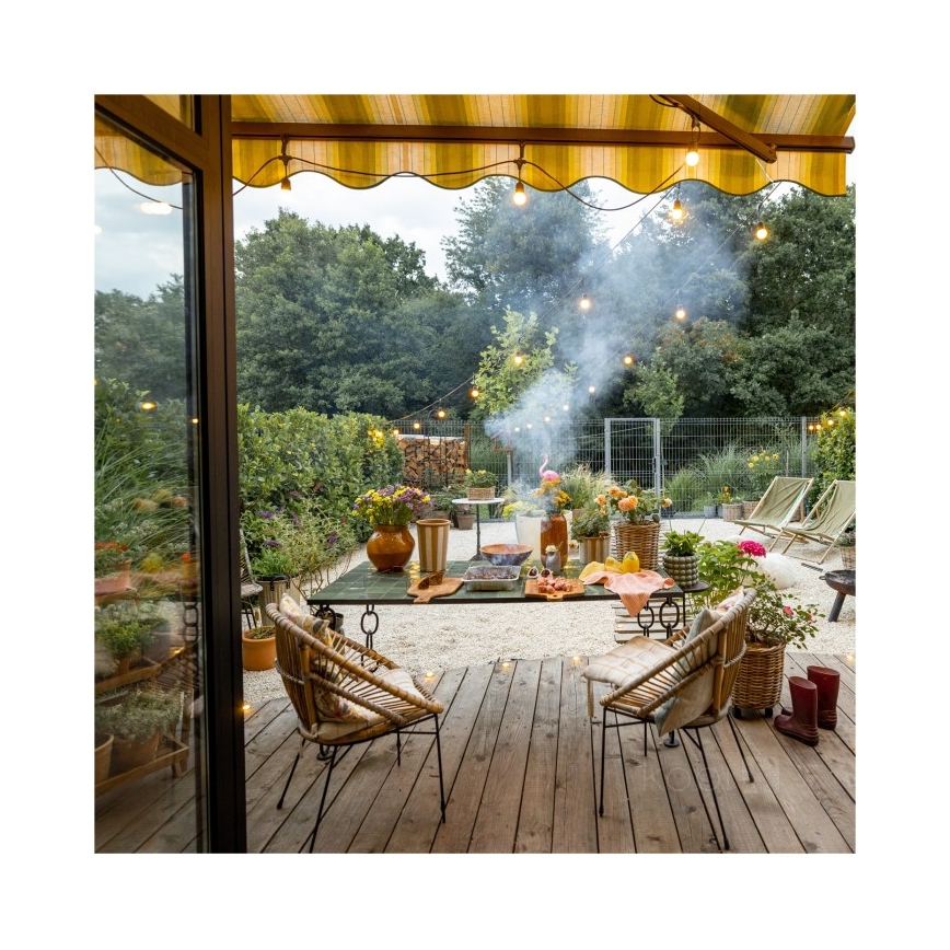 Corrente decorativa exterior LED BAJA ST64 20xE27/1W/230V 20,9m IP44 branco quente