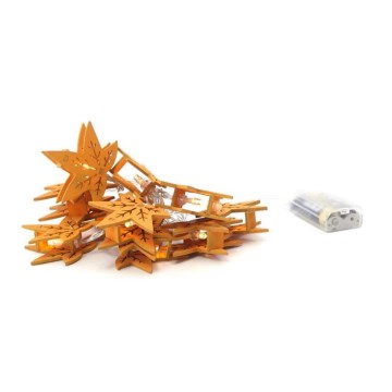 Corrente decorativa LED 10xLED/2xAA 1,65m folha de carvalho
