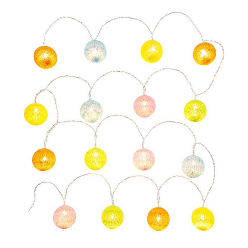 Corrente decorativa LED 16xLED/2xAA 3,3m branco quente