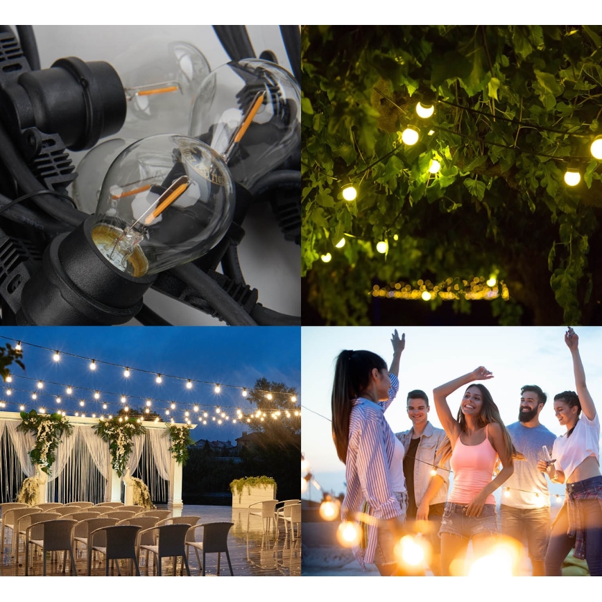 Corrente decorativa para exterior MIMOSA 10xE27/1,3W/230V IP44 10 m