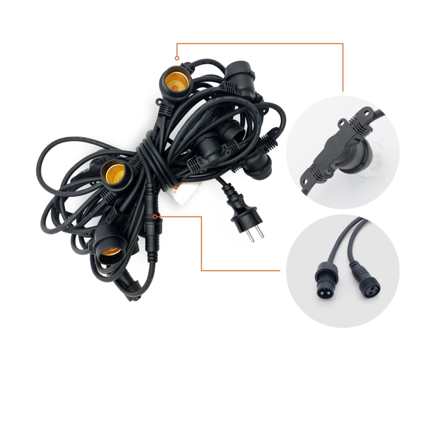 Corrente decorativa para exterior MIMOSA 10xE27/1,3W/230V IP44 10 m