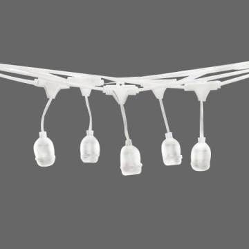 Corrente exterior 15xE27/10W/230V 15 m IP44 branca