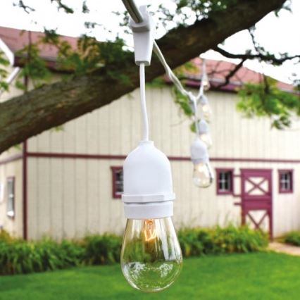 Corrente exterior 15xE27/10W/230V 15 m IP44 branca