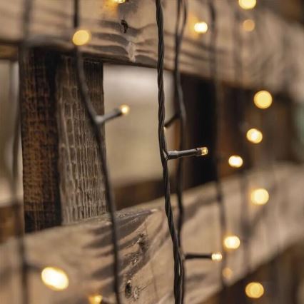 Corrente exterior de Natal LED 100xLED/10m IP44 branco quente