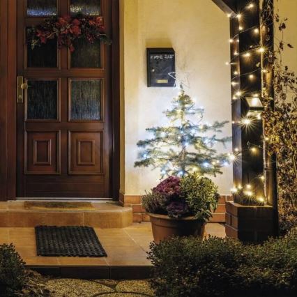 Corrente exterior de Natal LED 100xLED/10m IP44 quente/branco frio