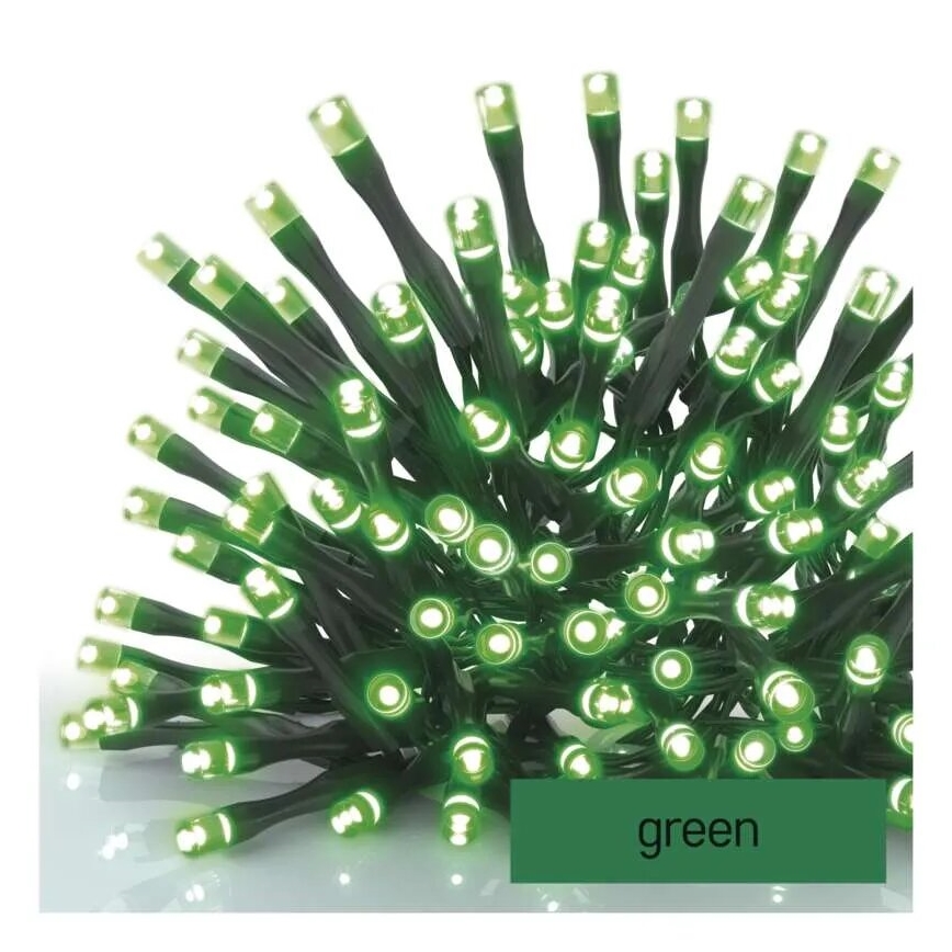 Corrente exterior de Natal LED 100xLED/10m IP44 verde