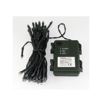 Corrente exterior de Natal LED 100xLED/2 funções/3xAA 10,8m IP44 branco frio