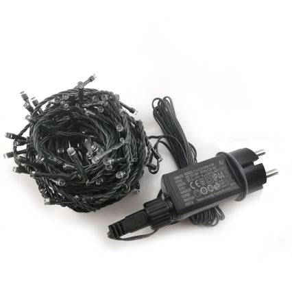 Corrente exterior de Natal LED 100xLED/8 funções 13m IP44 branco diurno