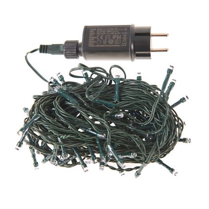 Corrente exterior de Natal LED 100xLED/8 funções 13m IP44 branco diurno