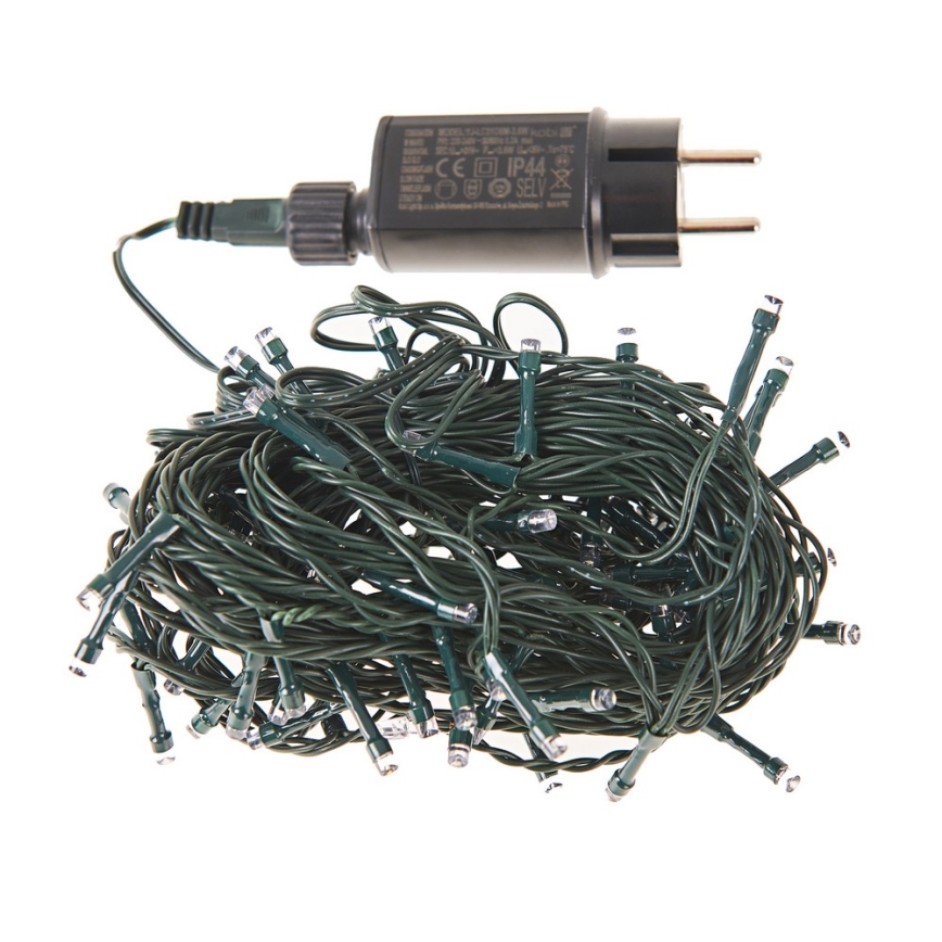 Corrente exterior de Natal LED 100xLED/8 funções 13m IP44 branco diurno