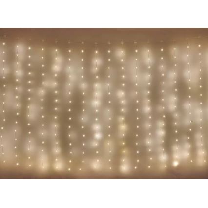 Corrente exterior de Natal LED 180xLED/8 funções 6,7 m IP44 branco quente