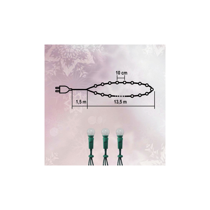 Corrente exterior de Natal LED 500xLED 35m IP44 branco frio