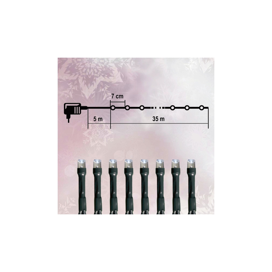 Corrente exterior de Natal LED 500xLED 35m IP44 branco frio