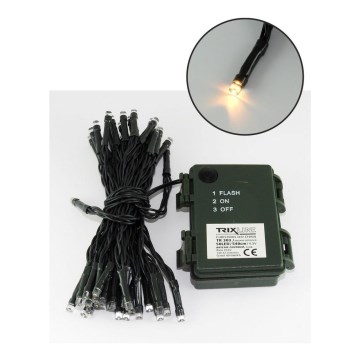 Corrente exterior de Natal LED 50xLED/2 funções 5,4m IP44 branco quente