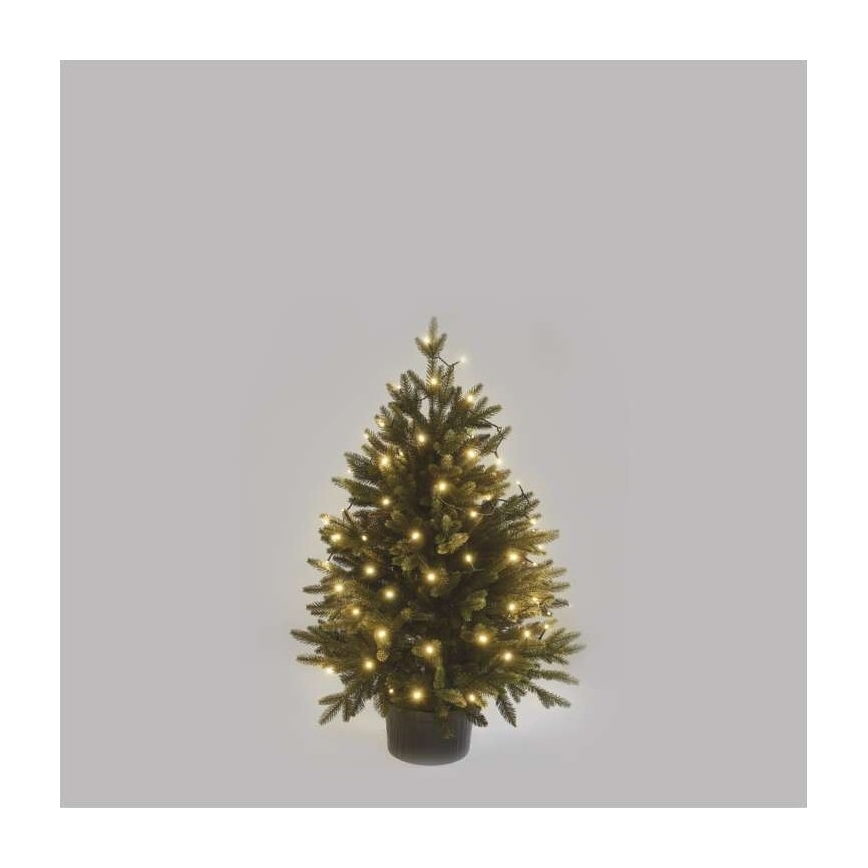 Corrente exterior de Natal LED 80xLED/3xAA 6,1m IP44 branco quente