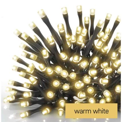 Corrente exterior de Natal LED 80xLED/3xAA 6,1m IP44 branco quente