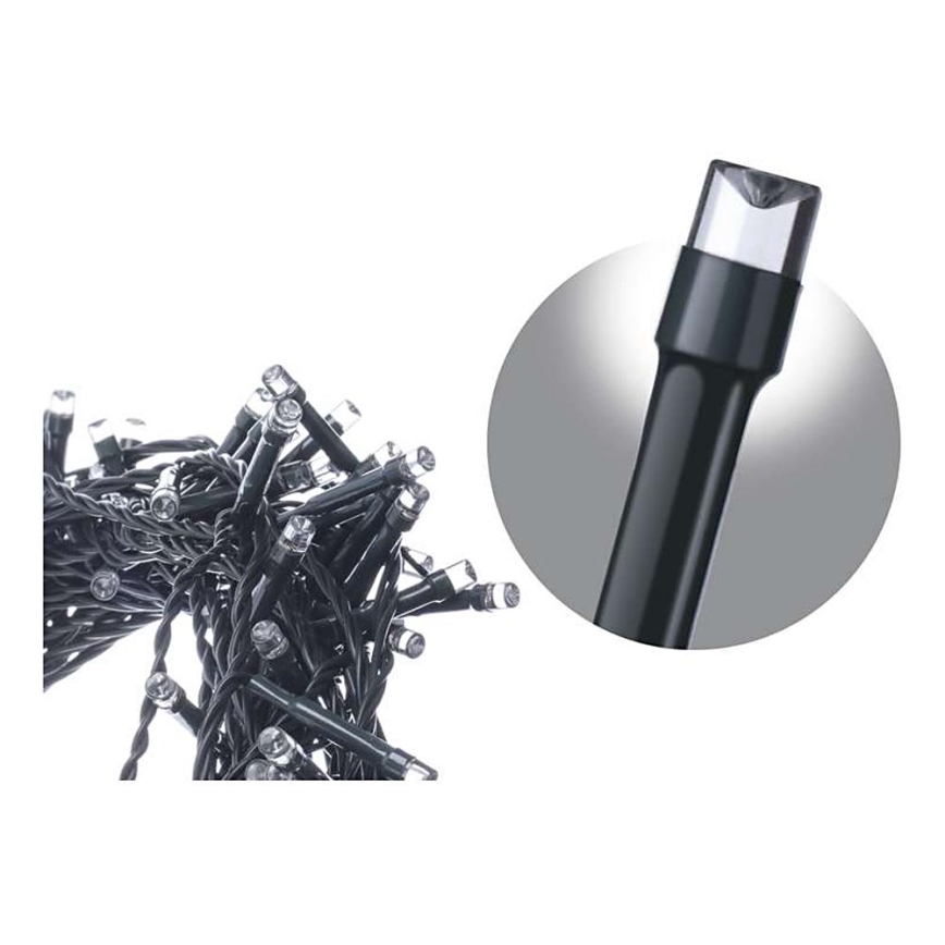 Corrente exterior de Natal LED CHAIN 180xLED/8 funções 8m IP44 branco frio