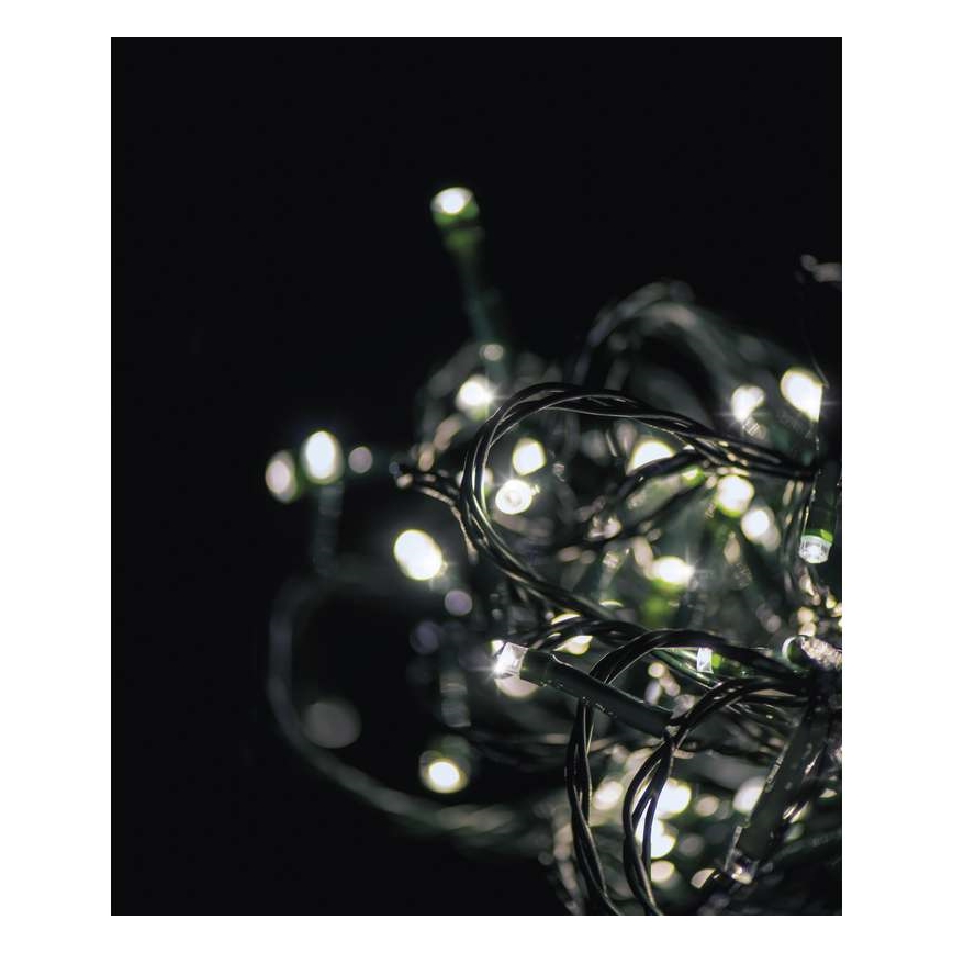 Corrente exterior de Natal LED CHAIN 180xLED/8 funções 8m IP44 branco frio