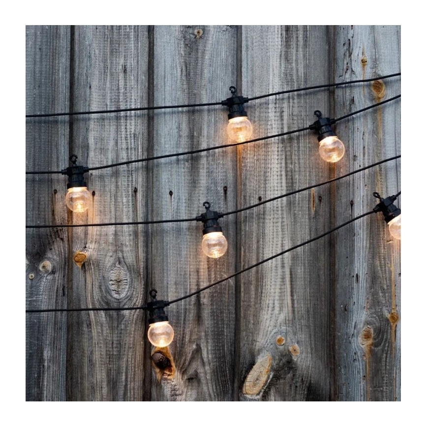 Corrente exterior LED STRING 5m 10xLED/0,4W/24/230V 3000K IP44