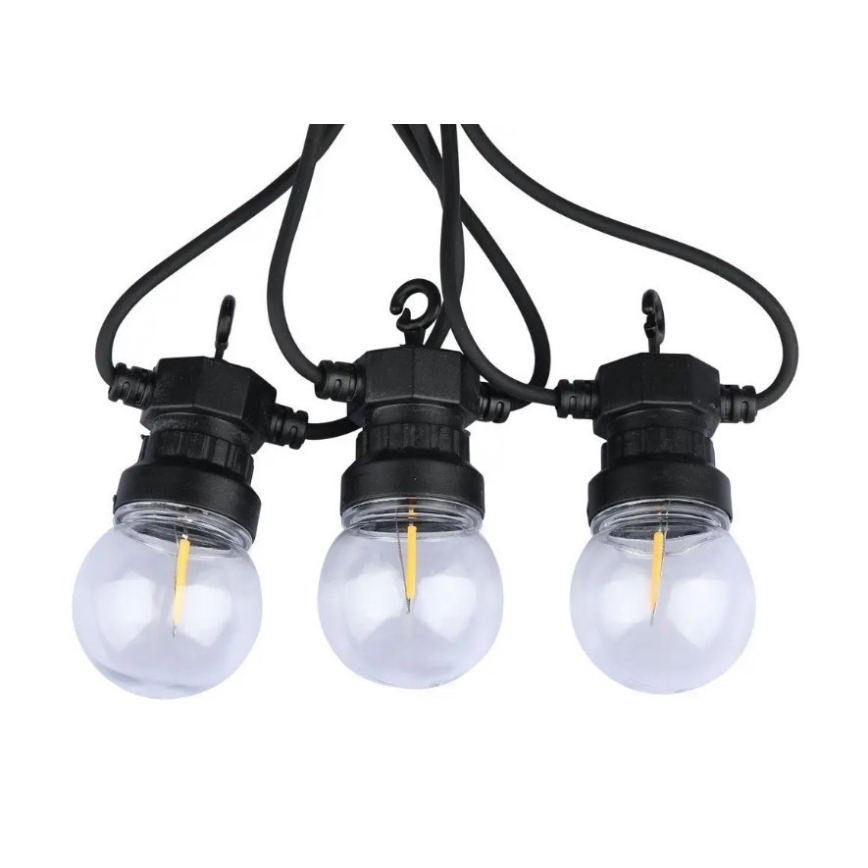 Corrente exterior LED STRING 5m 10xLED/0,4W/24/230V 3000K IP44