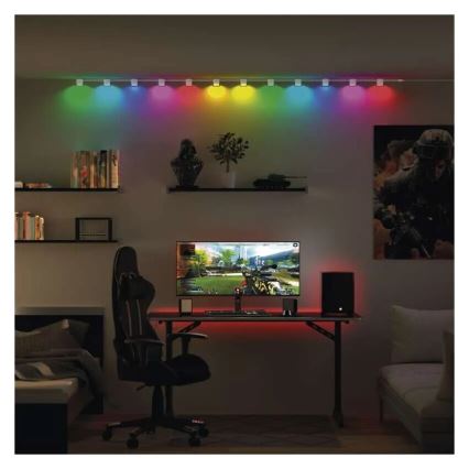 Corrente LED RGBIC+CCT decorativa com iluminação GoSmart 12xLED/7W/230V 255 cm Wi-Fi Tuya