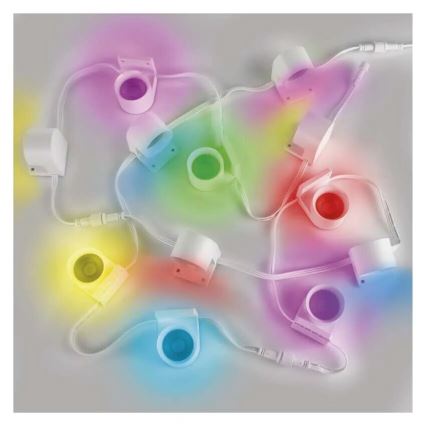 Corrente LED RGBIC+CCT decorativa com iluminação GoSmart 12xLED/7W/230V 255 cm Wi-Fi Tuya