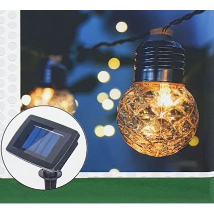 Corrente LED solar para exterior 10xLED/1,2V 300 mAh 2,2 m IP44