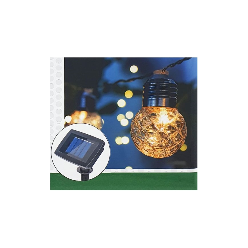 Corrente LED solar para exterior 10xLED/1,2V 300 mAh 2,2 m IP44
