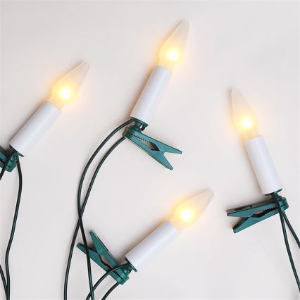 Cordão luminoso FELICIA, 16 lâmpadas E10, 13,5 m, branco quente, Fabricado na República Checa