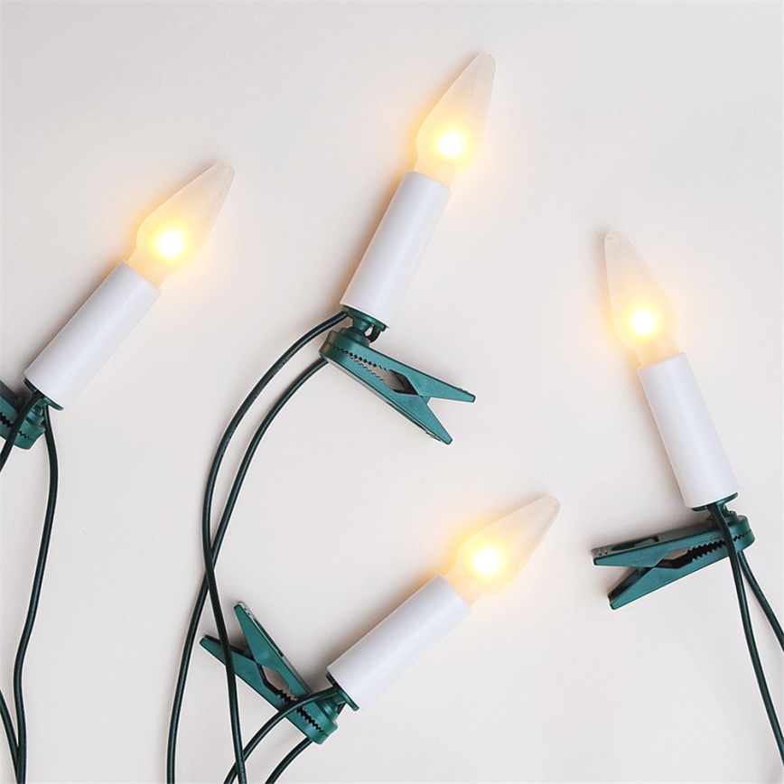 Cordão luminoso FELICIA, 16 lâmpadas E10, 13,5 m, branco quente, Fabricado na República Checa