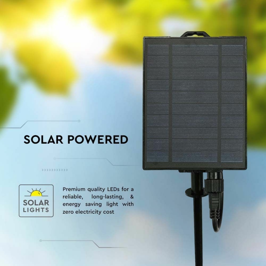 Corrente solar LED 15xLED/0,2W/3,7V 15,6 m 3000K IP44 2400 mAh
