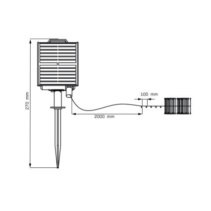 Corrente solar LED decorativa LED/3,7V 1800 mAh 10 m IP44 + comando