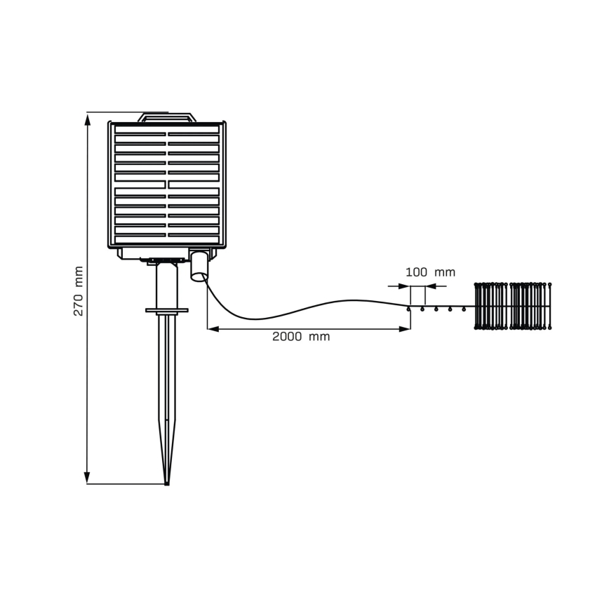 Corrente solar LED decorativa LED/3,7V 1800 mAh 10 m IP44 + comando