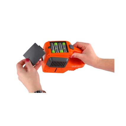 Corta-relvas com soprador de bolhas e luz integrada — funciona com 4 pilhas AA