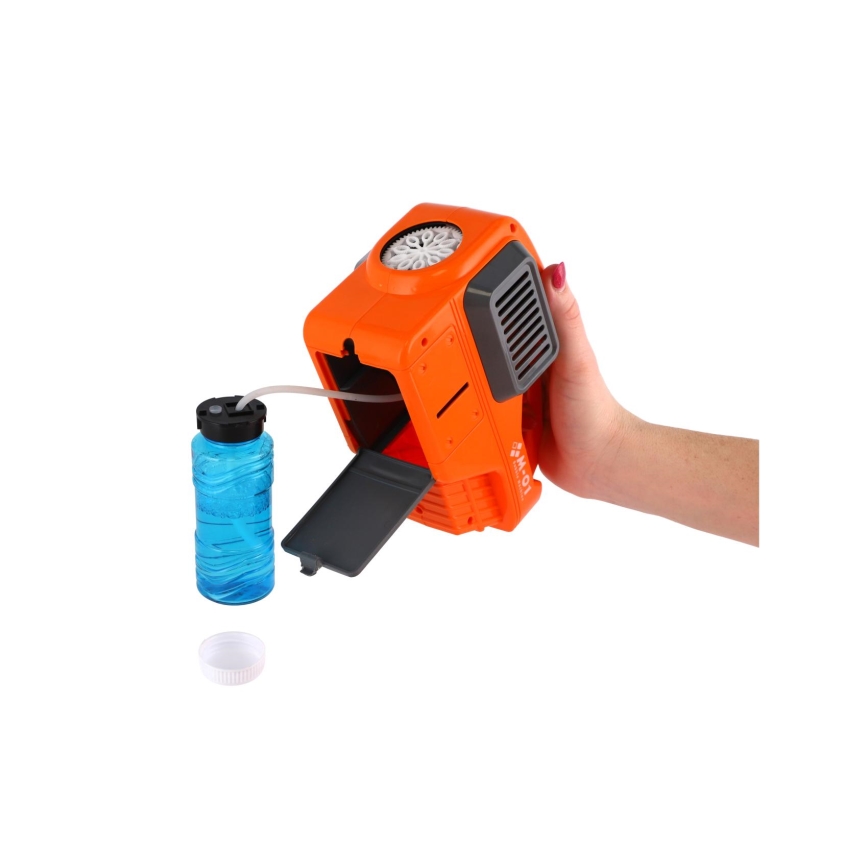 Corta-relvas com soprador de bolhas e luz integrada — funciona com 4 pilhas AA