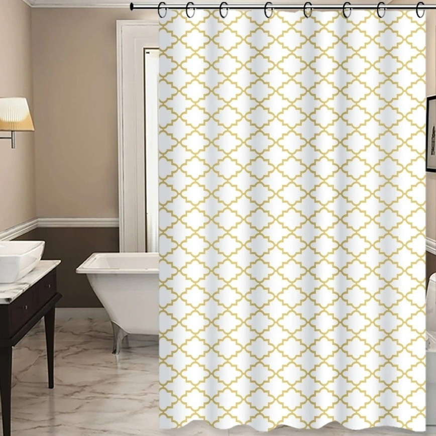 Cortina de chuveiro TORO EASY 178x199 cm branco/amarelo