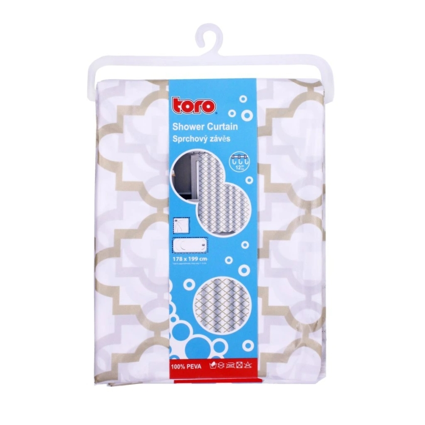 Cortina de chuveiro TORO EASY 178x199 cm branco/amarelo
