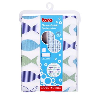 Cortina de chuveiro TORO PREMIUM 178x199 cm azul/verde