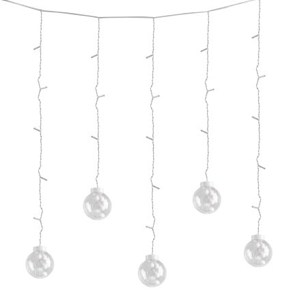 Cortina de LED WISH BALLS 108 LEDs / 8 funções, 4,5 m, branco quente