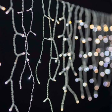 Cortina de Natal LED dimerizável para exterior 400xLED/11 funções 11m IP65 Wi-Fi Tuya