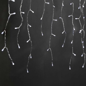 Cortina de Natal LED para exterior 180xLED/7 funções 10,9m IP44 branco frio