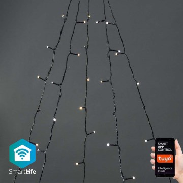 Cortina de Natal LED para exterior 200 LEDs / 8 funções, 5 x 4 m, IP65, Wi-Fi Tuya, branco quente a frio