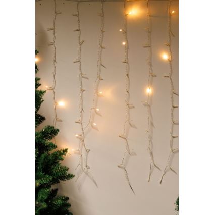 Cortina de Natal LED dimerizável para exterior CURTAIN 360xLED/8,4W/230V 2x2 m IP44 branco quente + comando à distância