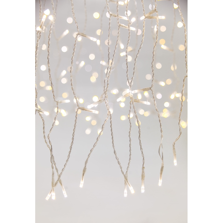 Cortina de Natal LED dimerizável para exterior CURTAIN 360xLED/8,4W/230V 2x2 m IP44 branco quente + comando à distância