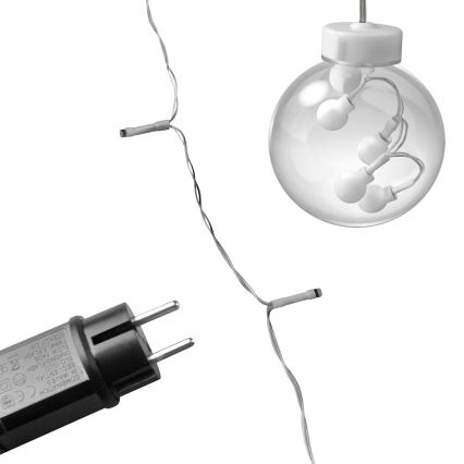 Cortina de Natal LED WISH BALLS 108 LEDs/8 funções 4,5 m branco quente