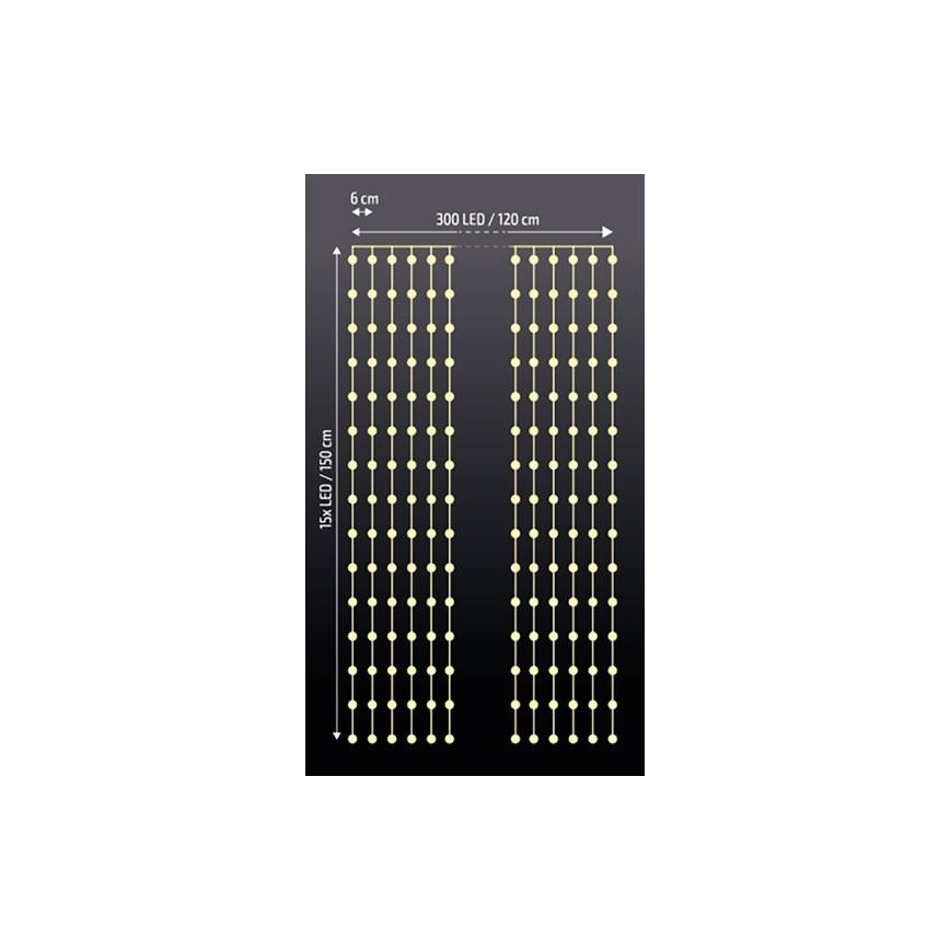 Cortina LED de Natal LED/3xAA