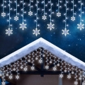 Cortina LED de Natal para exterior, 224 LEDs, 3,5 x 0,75 m, IP44, branco frio
