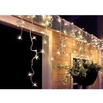Cortina LED de Natal para exterior 360 LEDs / 8 funções 15 m IP44 branco quente